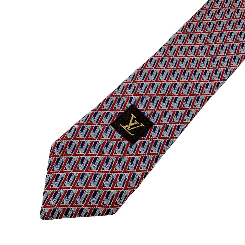 LOUIS VUITTON LV all-over print silk tie gray silk Used