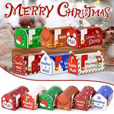 50 ks Vánoční poštovní schránka tvar bonbónová dárková krabička Dětská vánoční krabička na balení sušenek a svačin Navidad Noel Domácí dekorace Nový rok