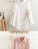 Spring Plus Size Women's Embroidered Cotton Linen Mid-Length Shirt 2025
