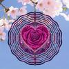Elegant 2D Mandala Wind Chime - Romantic Pink Rose Metal Design, Outdoor Garden Decor with Soothing Wind-Powered Chimes for Patio