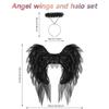 Angel Costume Accessory with Halos Headband Fairys Angel Wing Fairys Angel Wing for Halloween Cosplay Photograph Prop