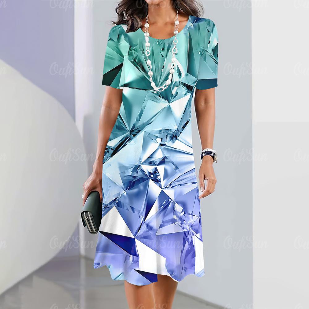 2025 New Women's Dresses Sequin Print Elegant Beautiful Dresses Female Summer Casual Fashion Daily Clothes