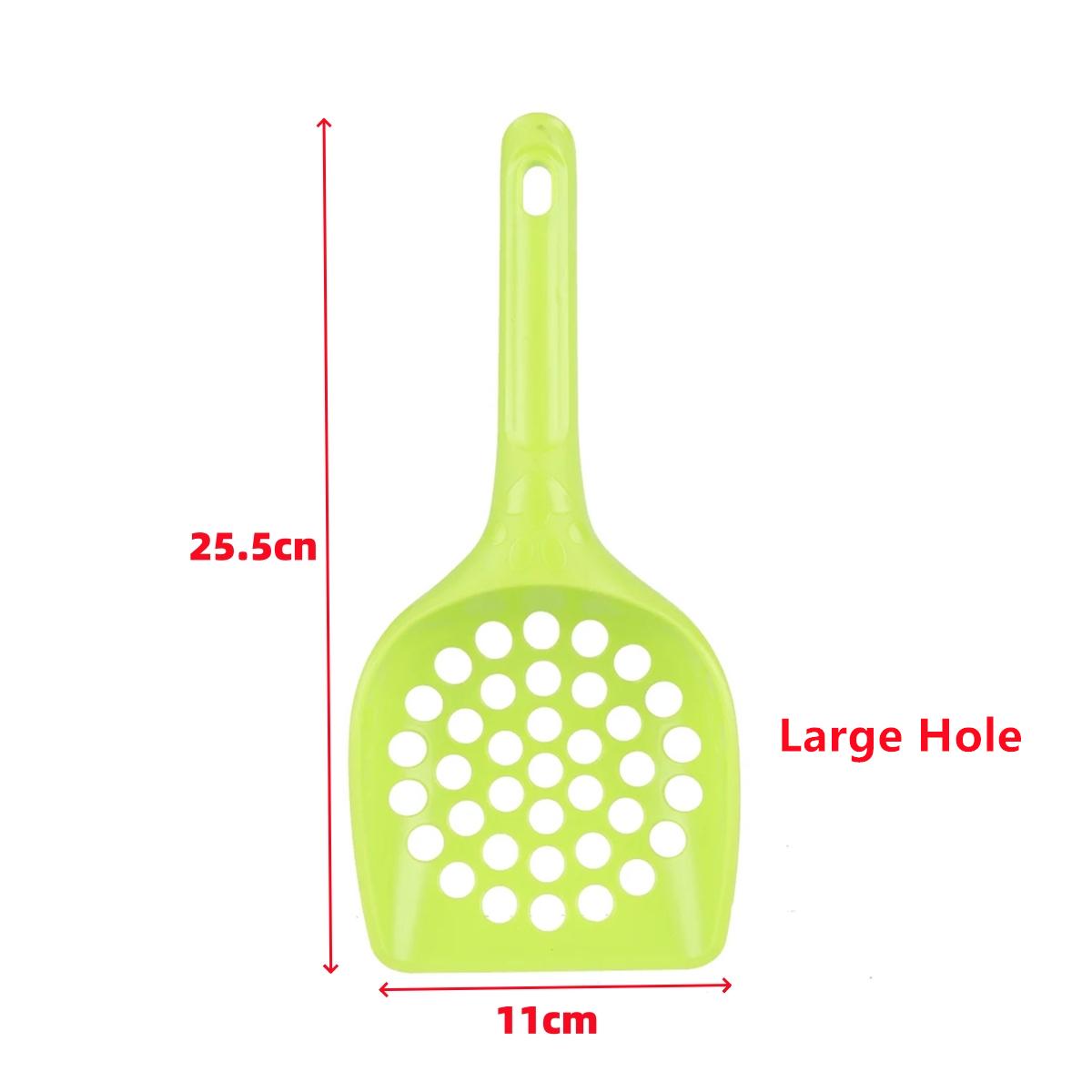 1Pc Cat Litter Shovel Pet Cat Cleaning Artifact Thickened Kitten Handle Cat Litter Scoop Large/Small Round Hole Cat Poop Shovel