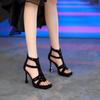 Fashion Shoes Female 2025 Hot Sale Back Zipper Women's Sandals Fashion Crystal Party Best Seller Summer Open Toe Heeled Sandals Zapatos