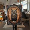 Vintage Patterned Owl  Print Flannel Blanket, High quality Comfortable for All Seasons, Home Decor, Warmth and Comfort