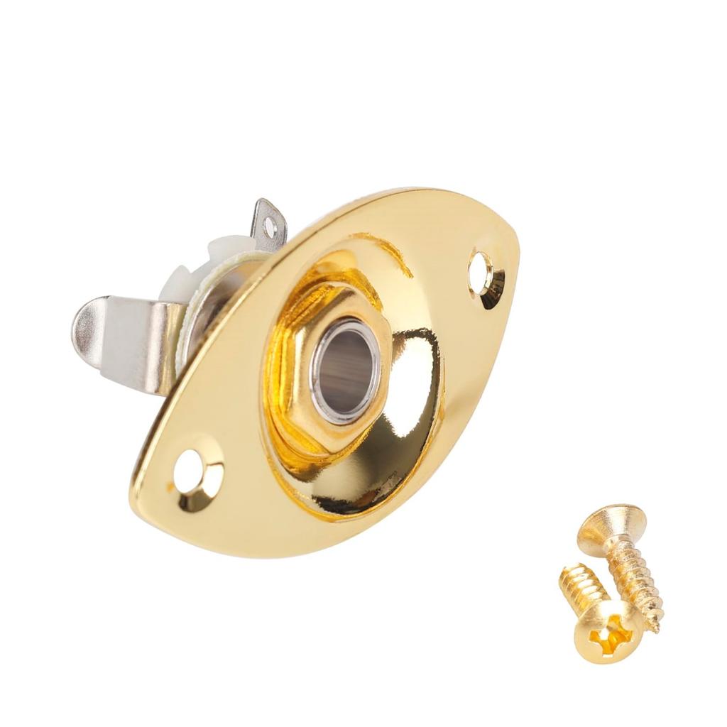 Miwayer Square/Boat Style/Oval Metal 1/4Inch Output Jack Plate Input Jack Socket w/Screws /for Electric Guitar Replacement Parts