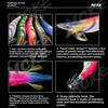 MOKE Wood Shrimp 25# 30# 35# Multi-color Artificial Hard Bait Eye Shrimp Squid Hook Saltwater