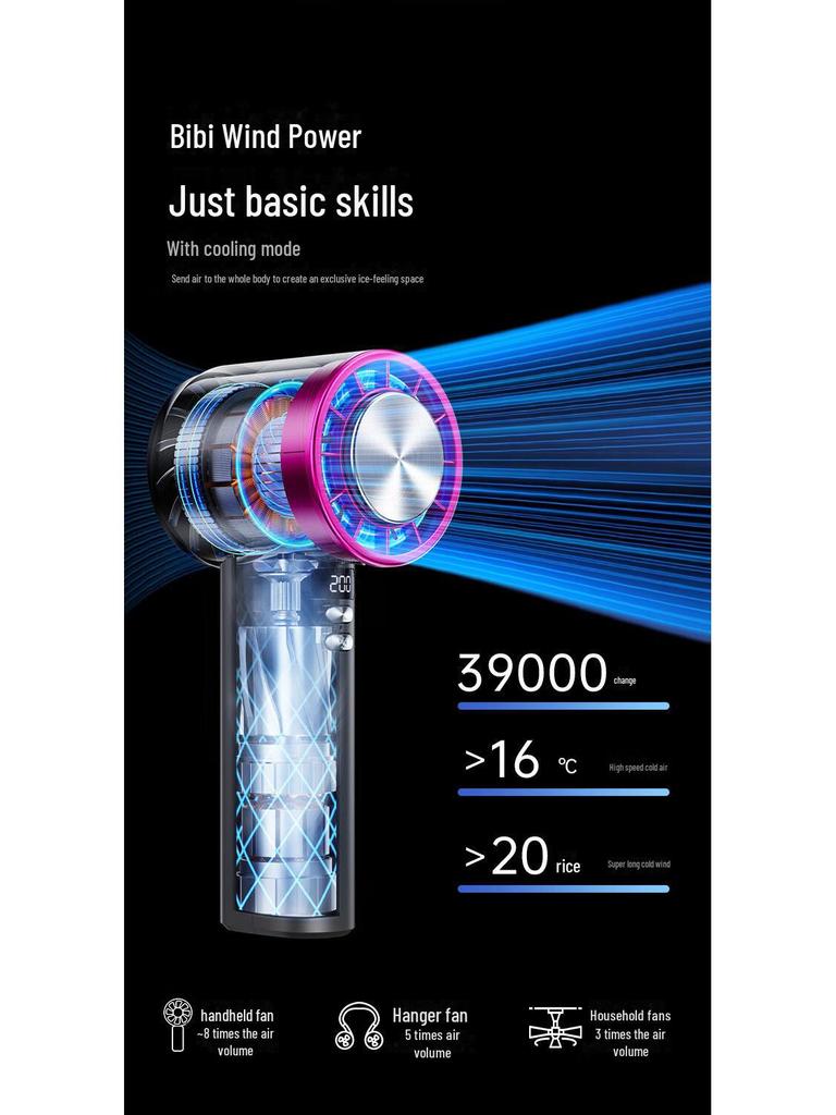 Remax Ultra-High Speed Handheld Fan with Powerful Wind Force