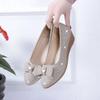 Fashion With Bow Round Toe Ladies Pumps Medium Heels Women's Shoes Beau Today Chic Point Young Quick Delivery On Sale Shoe Wholesale Y2k