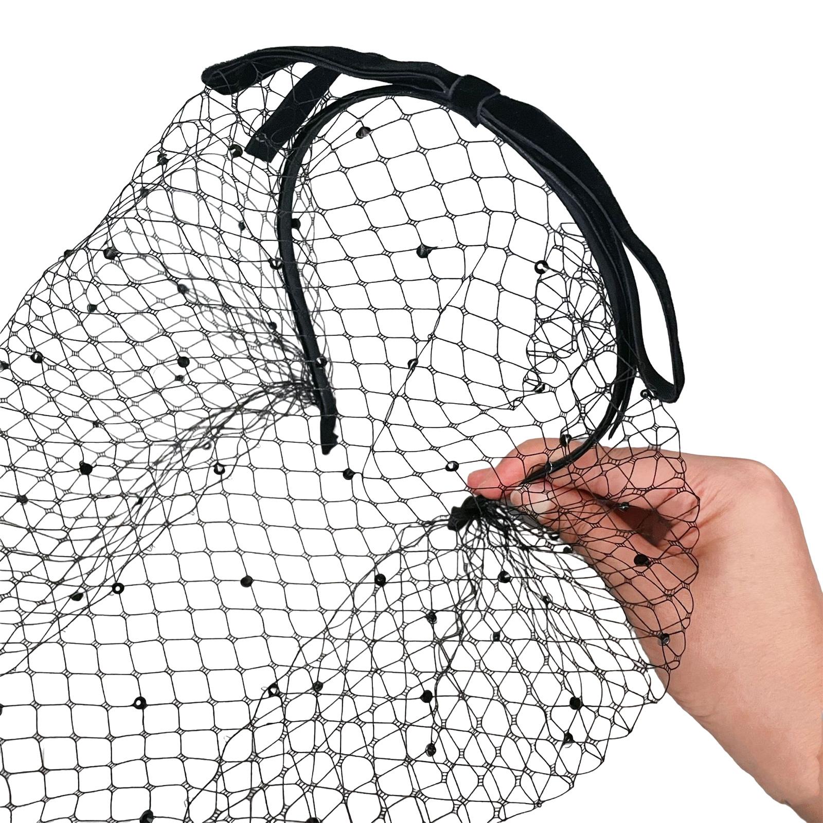 

Элегантная повязка-фасинатор с вуалью в винтажном французском стиле, обруч для волос с бантом для женщин на чаепитие и коктейльную вечеринку C