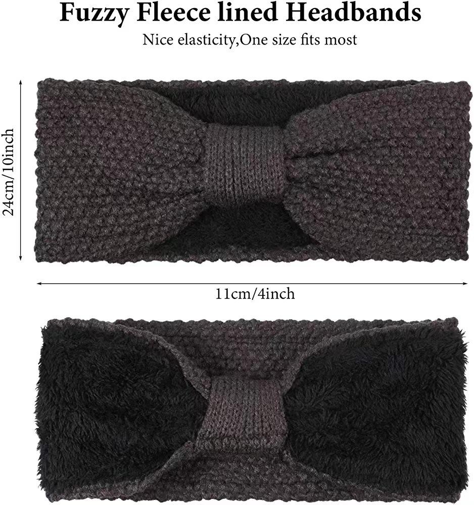 Europäisches und amerikanisches Stirnband aus Samtstrick, Stirnband mit Schleife aus Maiskörnern, Sport-Stirnband, Ohrenschutz, Kopfbedeckung, Haar-Accessoires aus Thermowolle