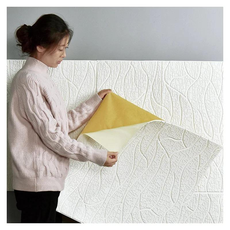 35*35cm 3D Bed Room Decor Wallpaper Livingroom TV Background Wall Stickers Peel and Stick Waterproof Ceiling Home Decoration