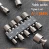 9/14-Piece Air Wrench Hex Socket Set with Metric & Imperial Heads