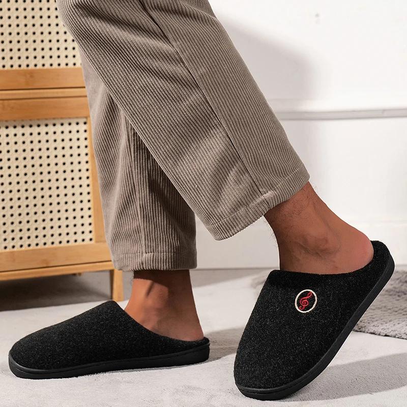 Fashion Winter Keep Warm Fluffy Slippers Women 2025 Comfort Flat Heel Thick Plush Slides Woman Indoor Soft Sole Couple Cotton Slippers