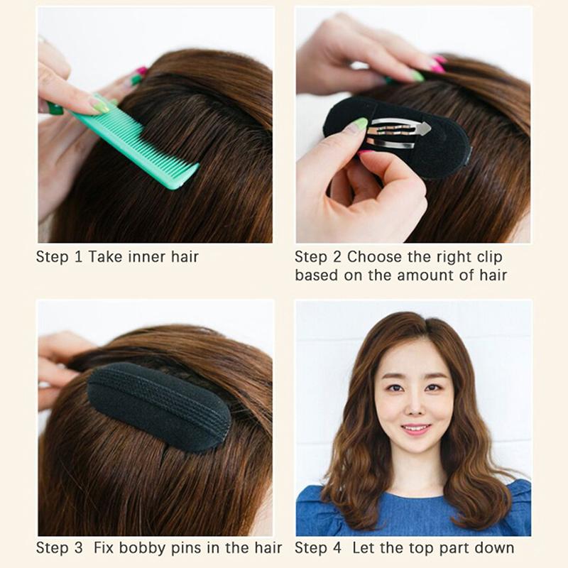 8Pcs/Set Hair Fluffy Sponge Hair Base Styling Insert Tool Hair Puff Sponge Clip
