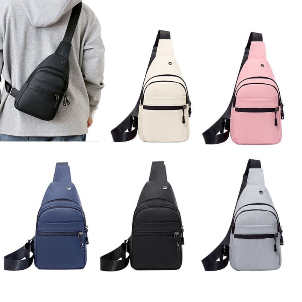 Multi-functional Nylon Crossbody Bag Square Phone Pouch Bag Fashion Men Chest Bag Female