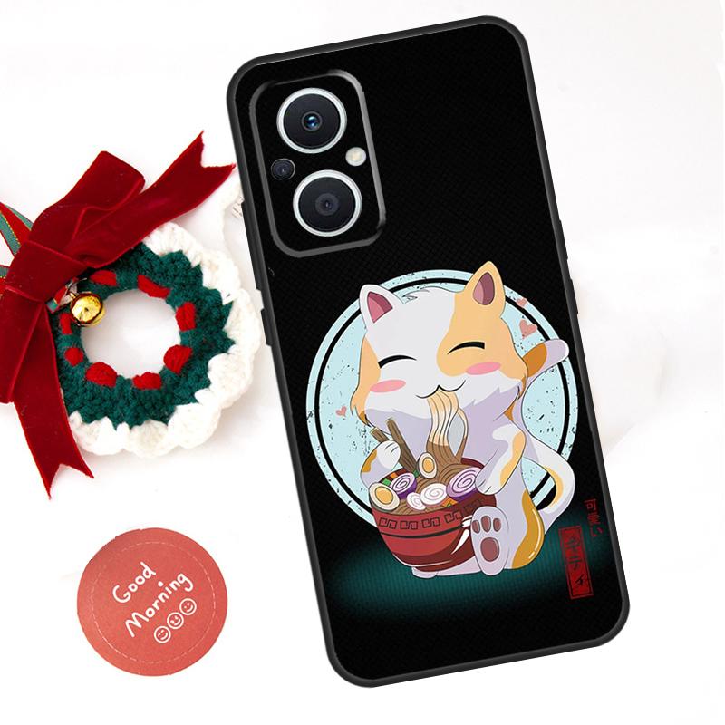 Ramen Cat Japanese Art Funda For OPPO Reno 8 Lite 10 11 12 13 14 Pro 11F 12F 13F 14F OPPO Find X8 X5 X6 X9 Pro Case
