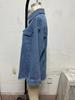 Women's Cross-Border Washed Denim Shirt Jacket - European & American Autumn/Winter Street Style with Frayed Hem