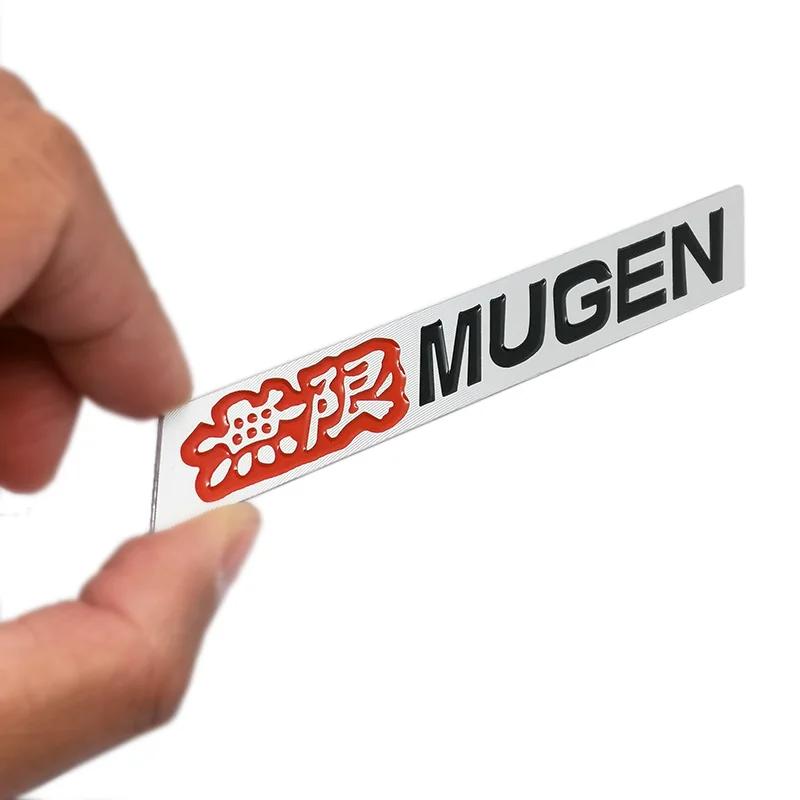 1 Pair Two Side New 3D Aluminum Mugen Emblem Chrome Logo Rear Badge Car Trunk Sticker Car Styling For Civic Accord CRV Fit