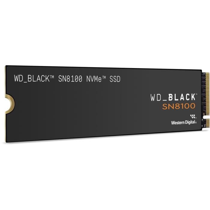 WESTERN DIGITAL - WDS100T1XHM - SSD Interne - Black - SN8100 - NVMe - Avec dissipateur thermique - 1 To