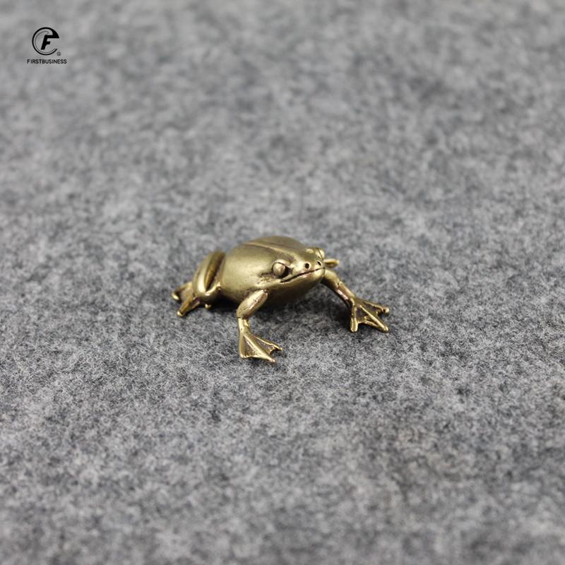 Vintage Copper Small Frogs Figurines Office Desk Crafts Ornaments Home Decor Accessories Retro Brass Animal Statue Decorations
