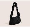 Korean Retro Pleated Lace Cloud Bag - Women's Nylon Drawstring Crossbody Tote