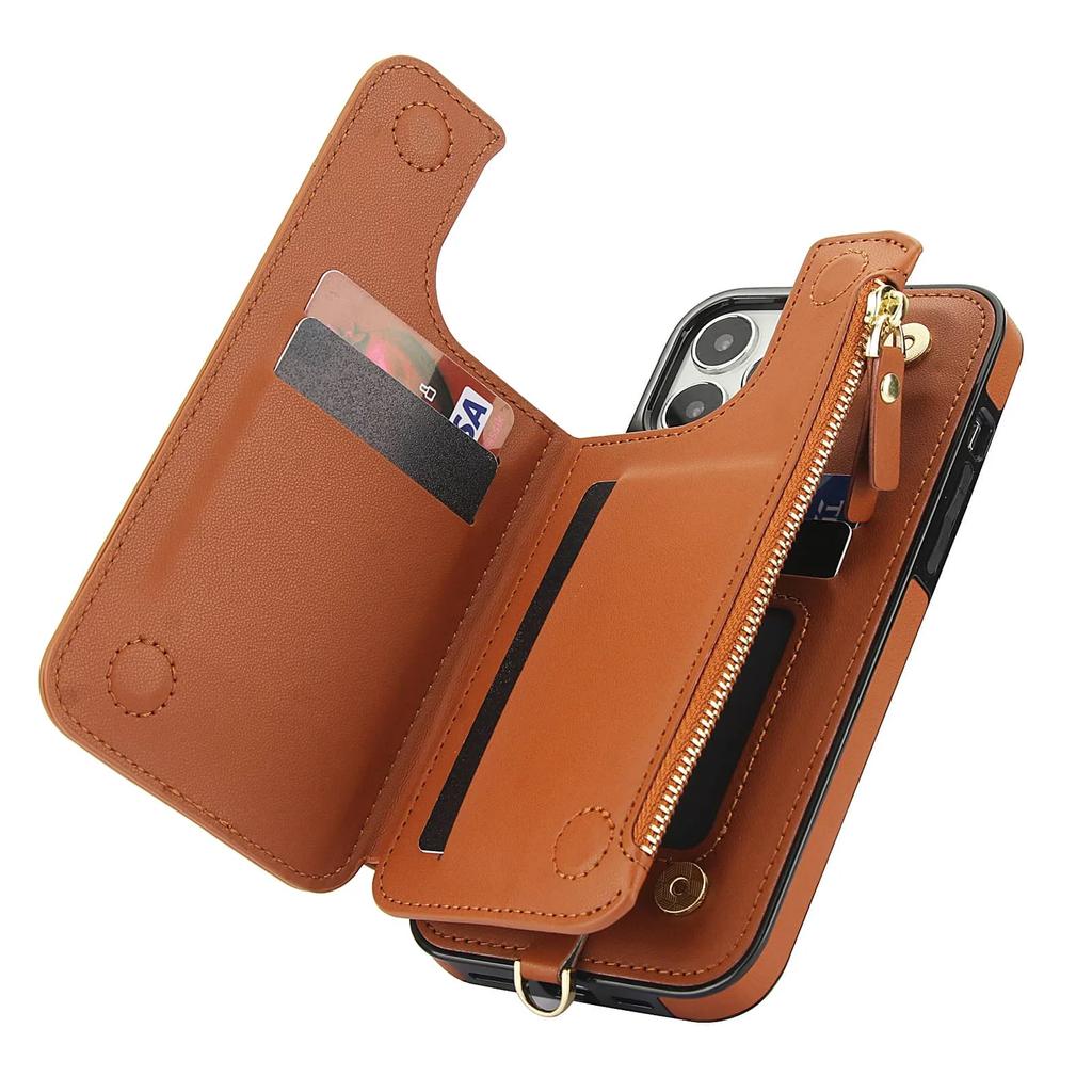 Wallet Case for iPhone 14/13/12/11 Pro Max 14 Plus/13/12 Mini/7/8/SE 2025 with Card Slot Holder, Magnetic Flip Folio Purse Case