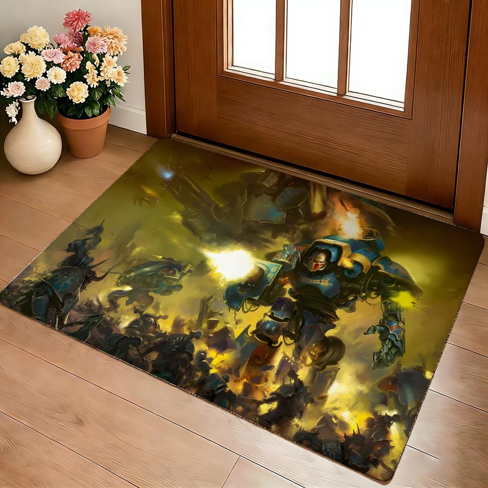 W-W-Warhammer Podložka na podlahu Útulný flanel Měkká silná protiskluzová podložka pro obývací pokoj ložnici kuchyň Dekorace Koberce