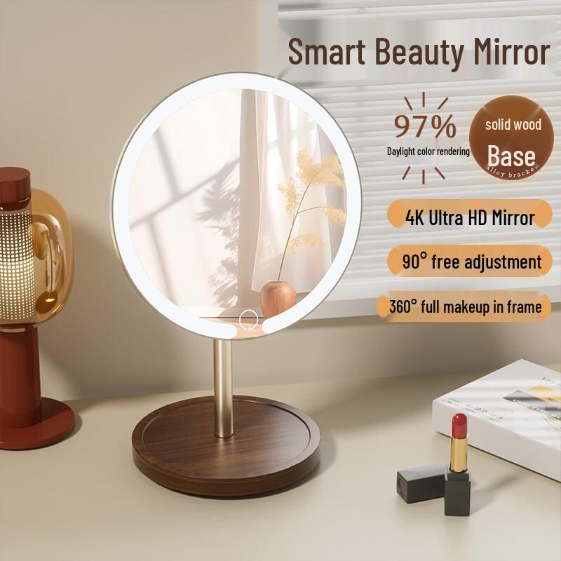 Desktop LED Makeup Mirror with 3-Color Light