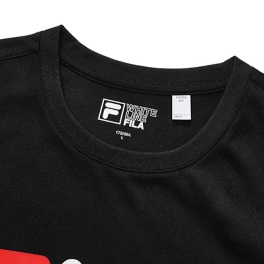 Fila Sport Casual Large Logo Print Short Sleeve T-Shirt Unisex Tops Agate-Black F51U228199F-BK