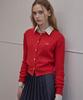 Haint Royal Cropped Cable Cardigan_2Colors_Red