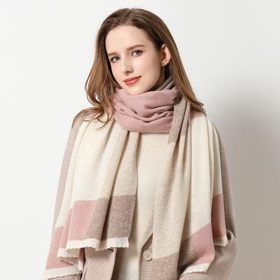 Light Luxury Pure Wool Scarf Women Autumn and Winter Girls Thickened Shawl Warm Scarf Birthday Gift