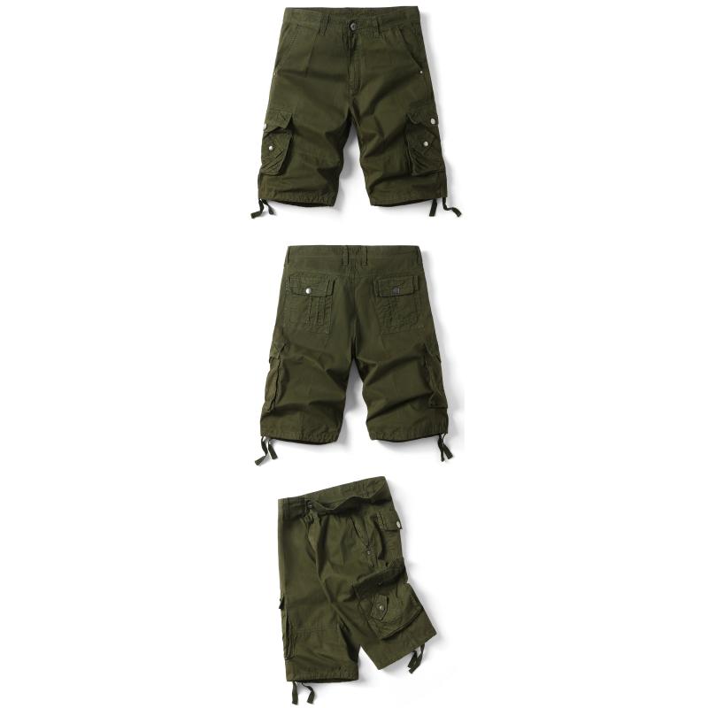 Summer Men's Urban Tactical Military Cargo Shorts Loose Casual Multi-Pocket Cotton Outdoor Hiking Combat Shorts