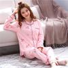 Korean Style Women's Long Sleeve Cardigan and Pajama Set for Spring, Autumn, and Winter Home Wear