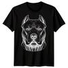 Pitbull Dog Animals Mens T-Shirt Engraving Style Graphic Tee