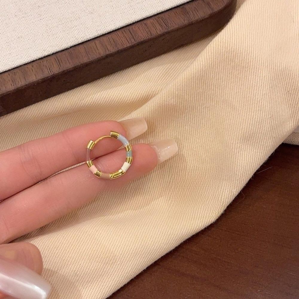 Gold Color Metal Round Earrings Round Hoop Hoop Earrings New Mini Hoop Earrings  For Women