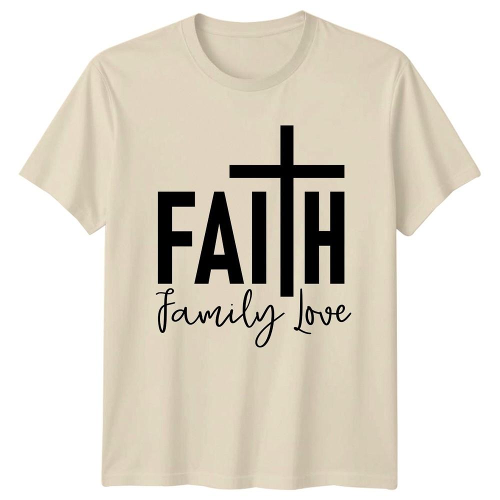 Faith Family Love TShirt Inspirational Quote Christian Gift For Him And Her