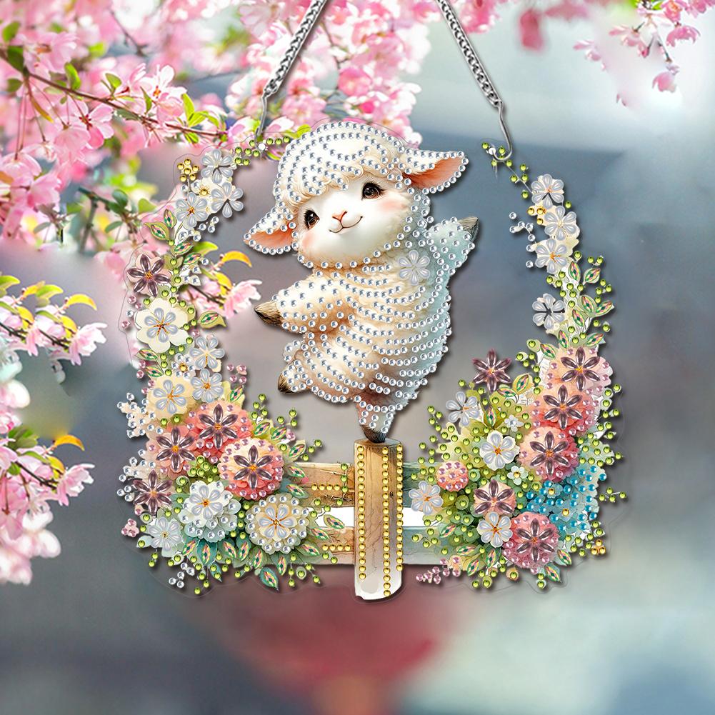 Acrylic Animal Shoes Flower 5D DIY Diamond Painting Dots Pendant Rhinestone Diamond Art Window Pendants for Garden Window Decor