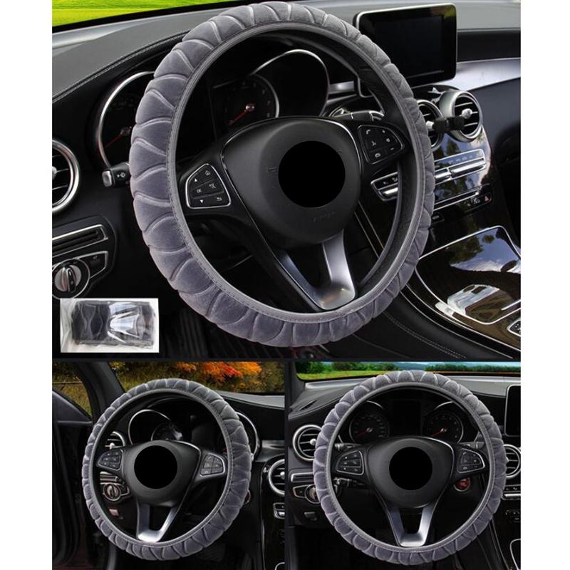 Car Steering Wheel Covers Soft Winter Warm Plush Steering Wheel Cover for Women Car Styling Auto Interior Decoration 37-39CM