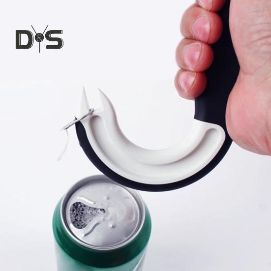 2 Stück J-förmiger Flaschenöffner, leicht zu greifender Ring zum Öffnen von Dosendeckeln für Flaschen und Gläser, tragbares Küchengerät