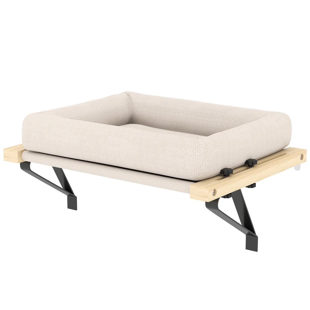 Cat Radiator Bed, Adjustable Hanging Cat Hammock with Removable and Washable Cushion for Indoor Cats, Cream White