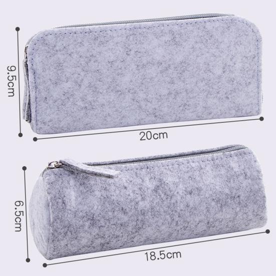 Round/Flat Zipper Large Capacity Student Stationery Storage Pen Bag Pencil Case