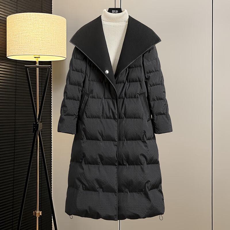 

Women s 90% Down Long Coat with Sheep Wool Collar XL