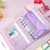 Save Money A6 Budget Binder with Zipper Cash Envelopes Expense Sheets Money Saving Binder PU Leather Cashew Flowers