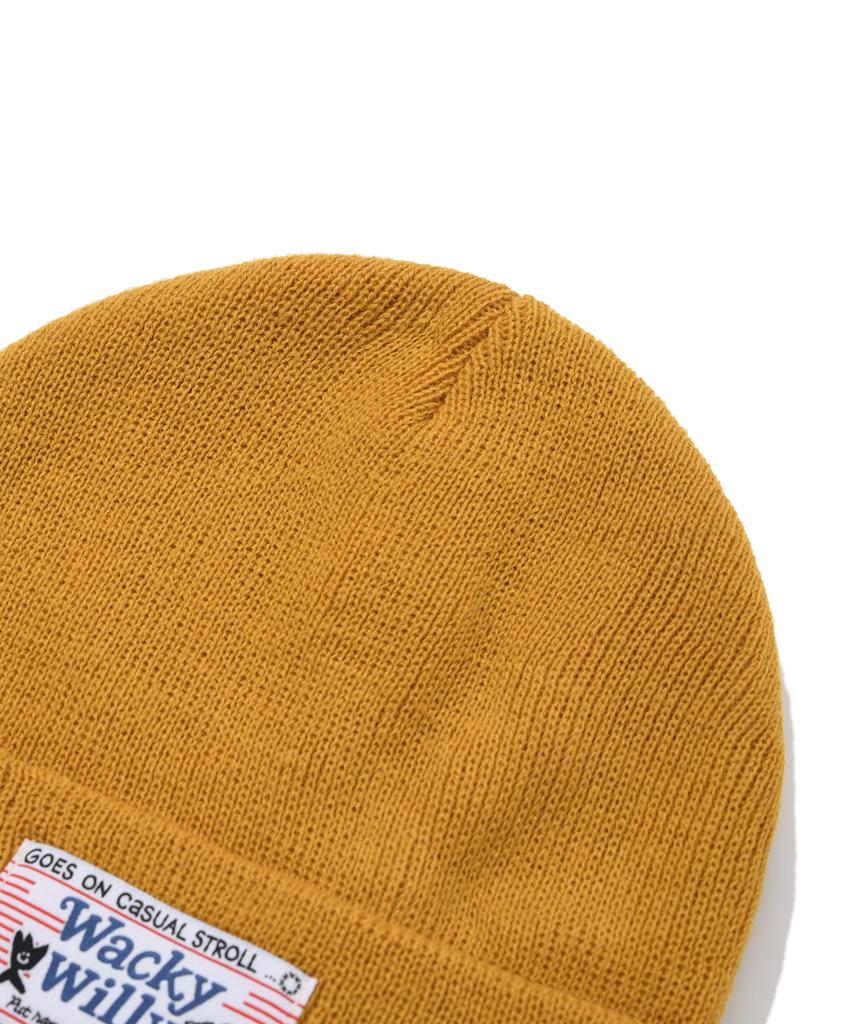WACKY WILLY Label Beanie Mustard