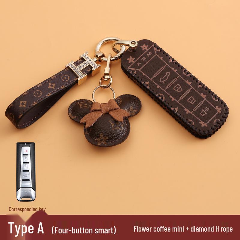 Wey VV7 Tank 300 & Mocha Car Key Cover for Great Wall, High-End Women's Key Shell