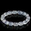 Hongchu Crystal Natural blue gauze milky white crystal barrel bead bracelet, ice starry milky white crystal barrel bead bracelet