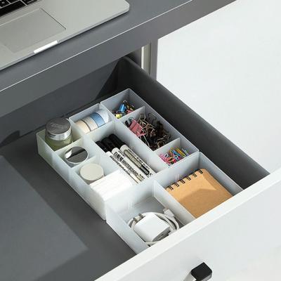 Transparent Combinable Drawer Storage Boxes with Detachable Compartments for Cosmetics Desktop Organization