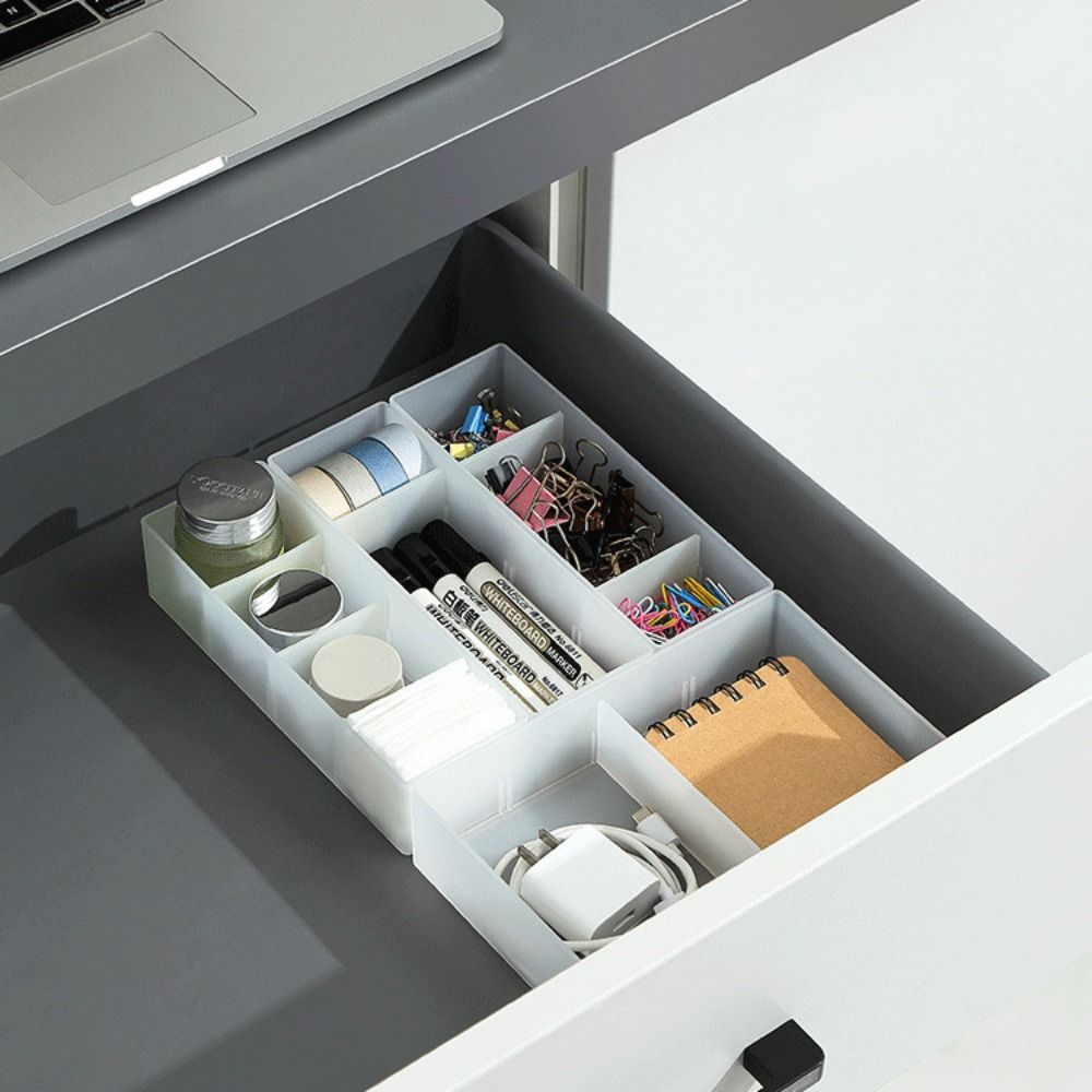Combinable Drawer Storage Boxes Transparent Cosmetics Storage Box Multi Grid Case  Home Decoration