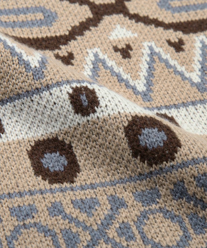 TRILLION Vintage Fair Isle Jacquard Crewneck Knit_Beige